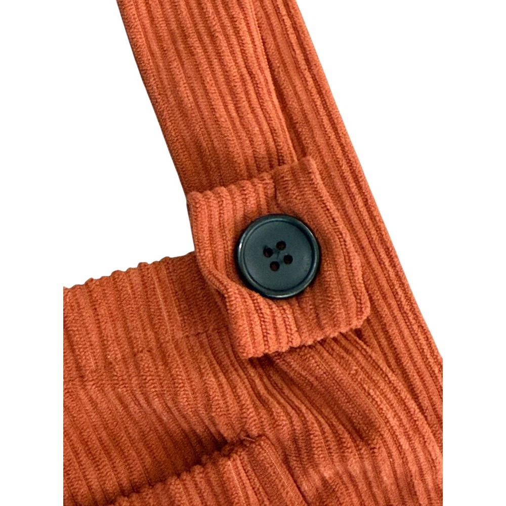 CIDER Corduroy Wide Leg Jumpsuit Overall Women M Orange Boho Hippie Cottage Core - Picture 5 of 10